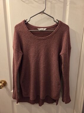 Bluenotes Waffle Knit Crewneck Sweater - Dusty Rose
